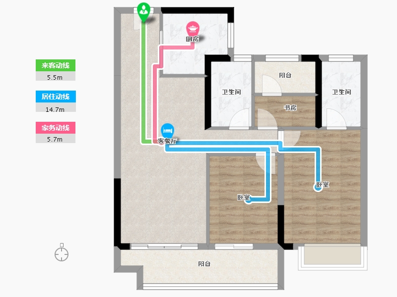 湖南省-长沙市-澳海文澜府-82.25-户型库-动静线