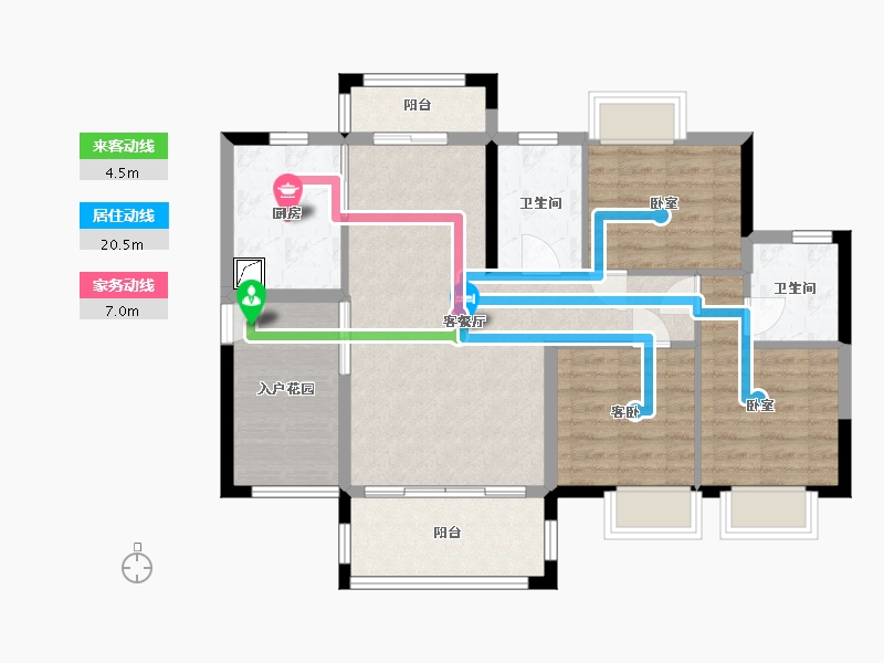 湖南省-郴州市-紫金嘉园-87.55-户型库-动静线