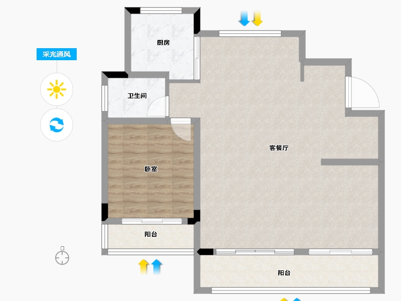 湖南省-长沙市-洋沙小镇-89.10-户型库-采光通风