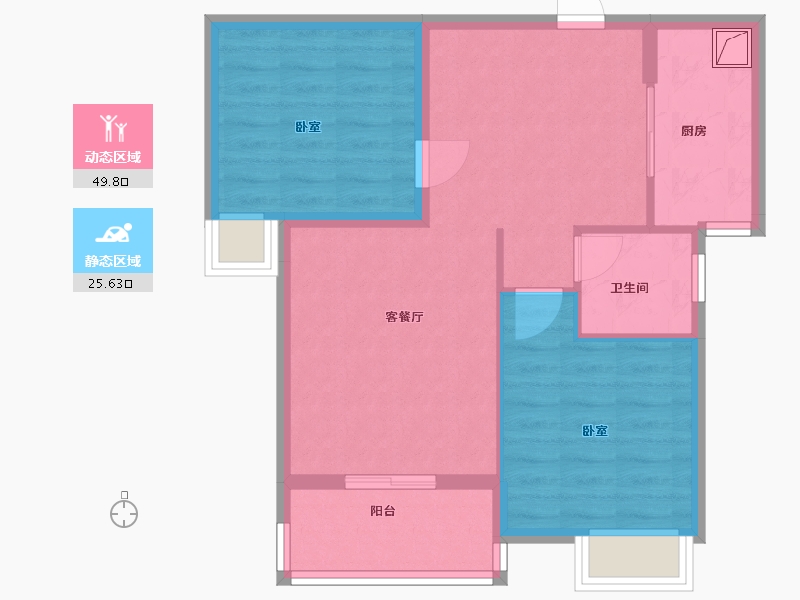 湖北省-武汉市-九坤新城壹号御府-67.30-户型库-动静分区