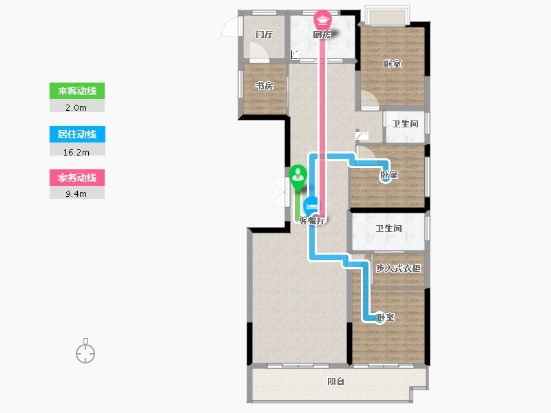 湖北省-武汉市-当代中锐万国府MOMΛ-148.52-户型库-动静线