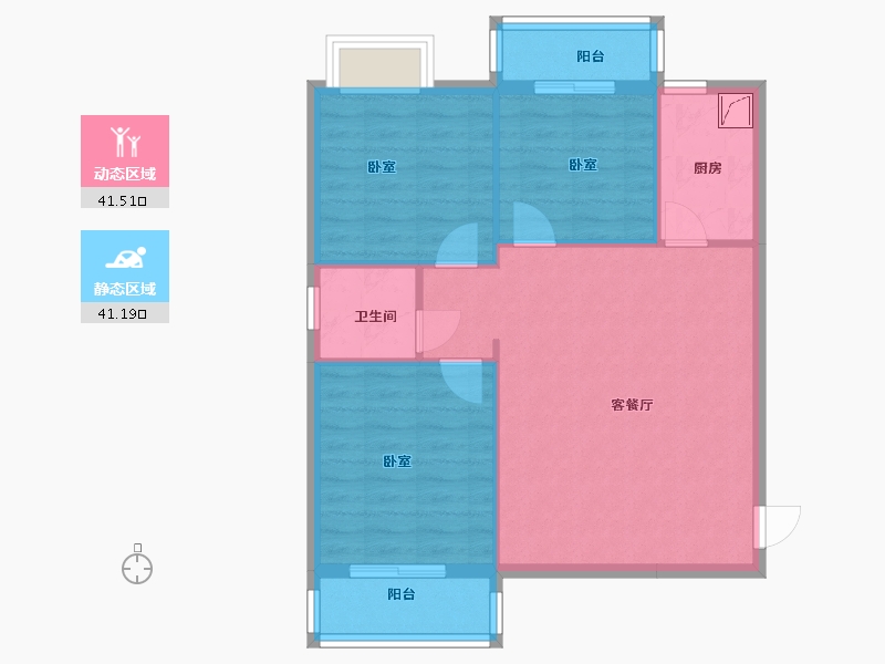 湖北省-武汉市-九坤新城壹号御府-74.89-户型库-动静分区