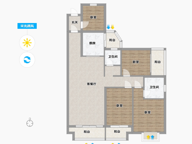 湖南省-怀化市-恒辉·今典广场-114.53-户型库-采光通风