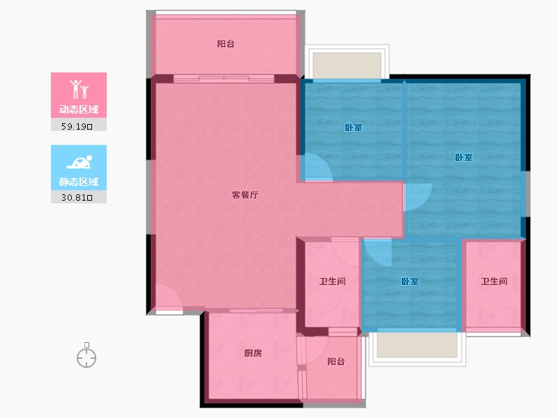 广东省-东莞市-光大山湖城-80.77-户型库-动静分区