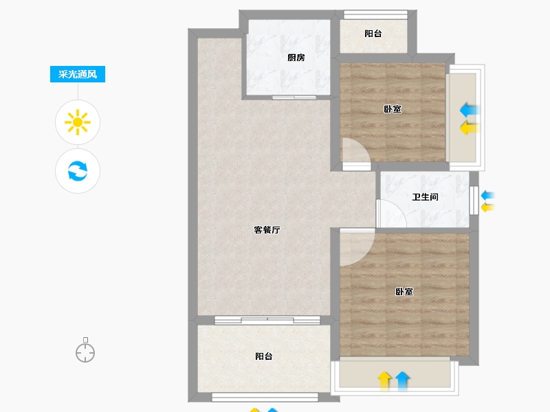 广东省-珠海市-诚丰荔园-65.13-户型库-采光通风