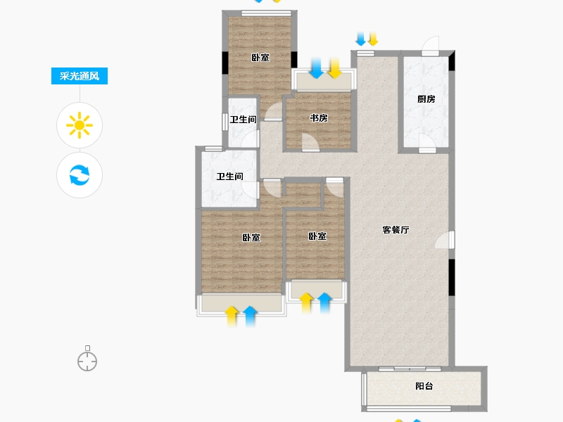 广东省-惠州市-海伦堡海伦时光-129.97-户型库-采光通风