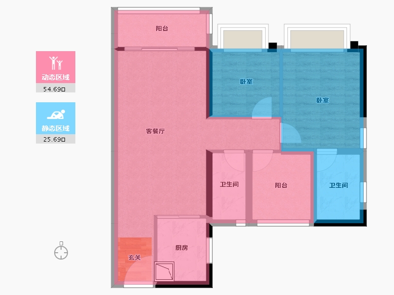 广东省-广州市-碧桂园凤凰湾-71.10-户型库-动静分区