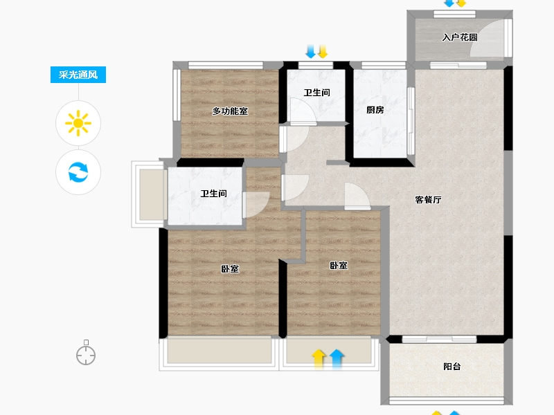 河南省-郑州市-中建·澜溪苑-86.00-户型库-采光通风