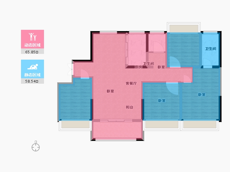 河南省-驻马店市-圣菲城滨江花园-111.00-户型库-动静分区