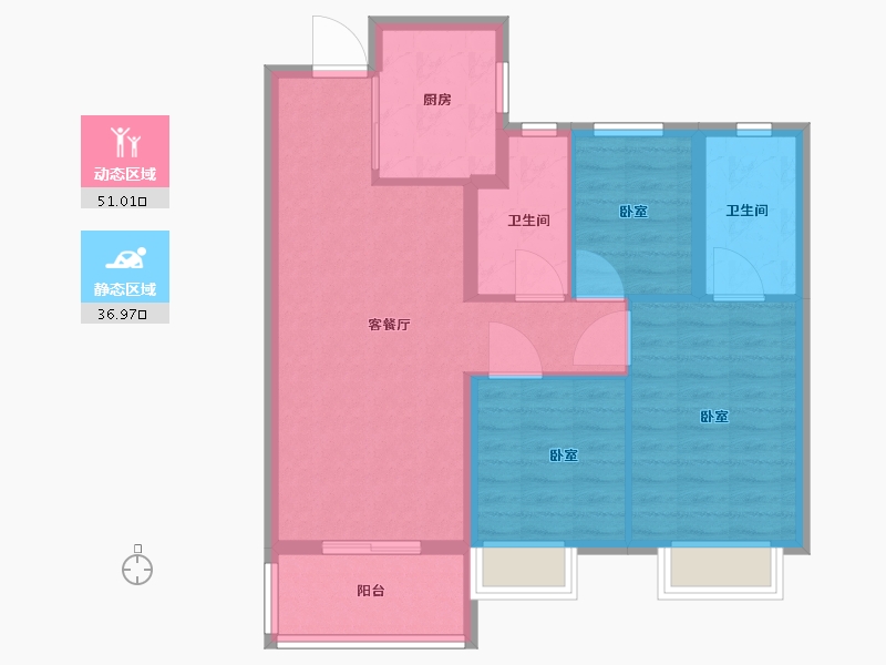 河南省-郑州市-龙湖·天境-78.99-户型库-动静分区