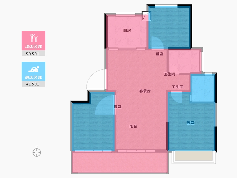 江苏省-南通市-水上源墅-92.00-户型库-动静分区