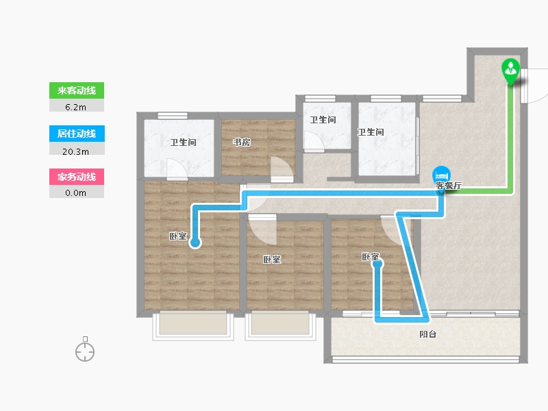 江苏省-南京市-万科·燕语光年-104.00-户型库-动静线