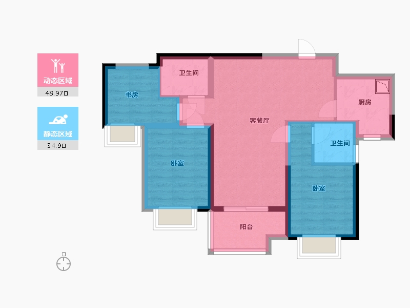 江苏省-无锡市-奥园丹芙春城-73.99-户型库-动静分区