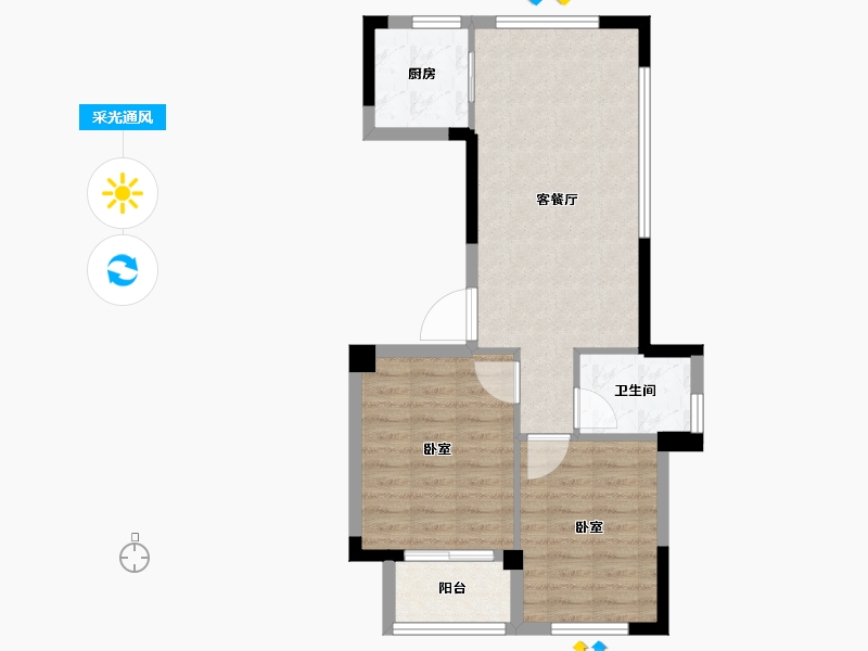 浙江省-湖州市-宇诚旺庄-60.86-户型库-采光通风