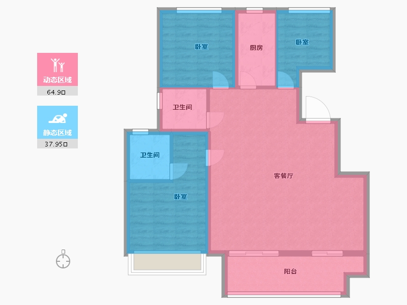 河南省-郑州市-龙湖·天境-93.00-户型库-动静分区