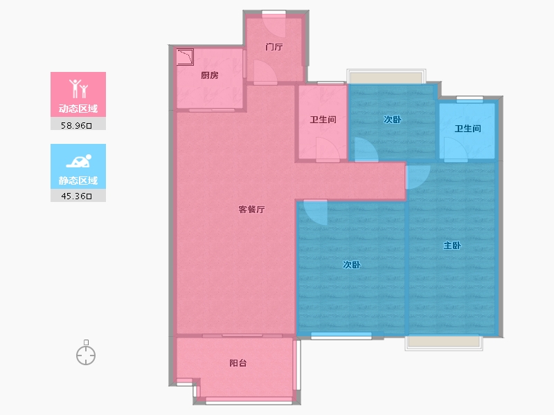 广东省-广州市-江山时代花园3期-96.00-户型库-动静分区