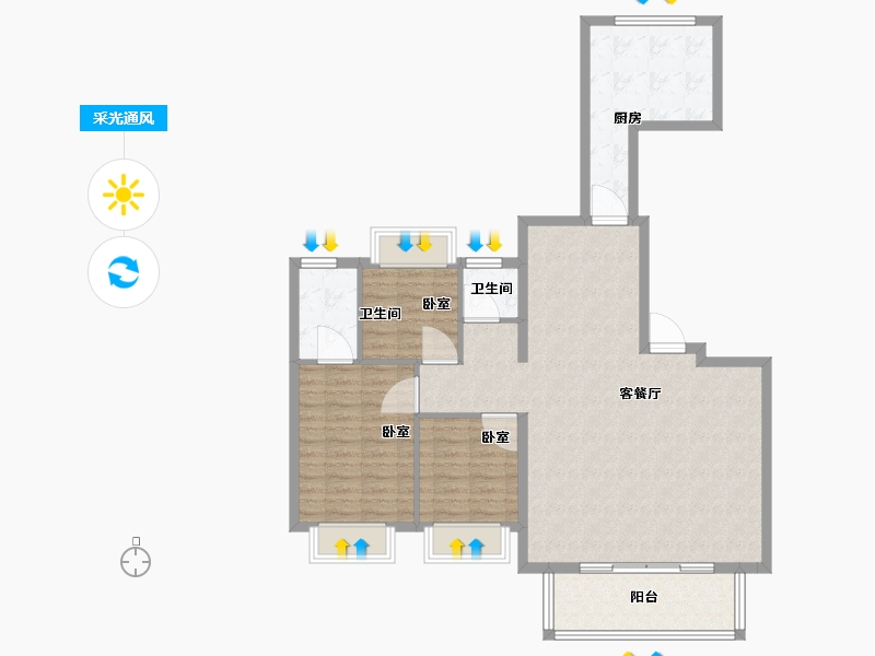 福建省-莆田市-帝源·财富里-106.01-户型库-采光通风