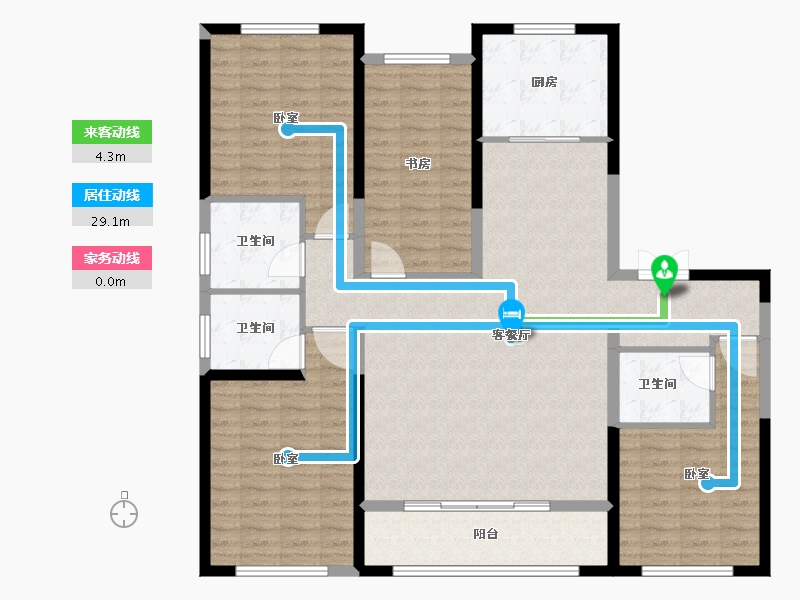 山东省-潍坊市-枫丹兰亭荟-136.00-户型库-动静线