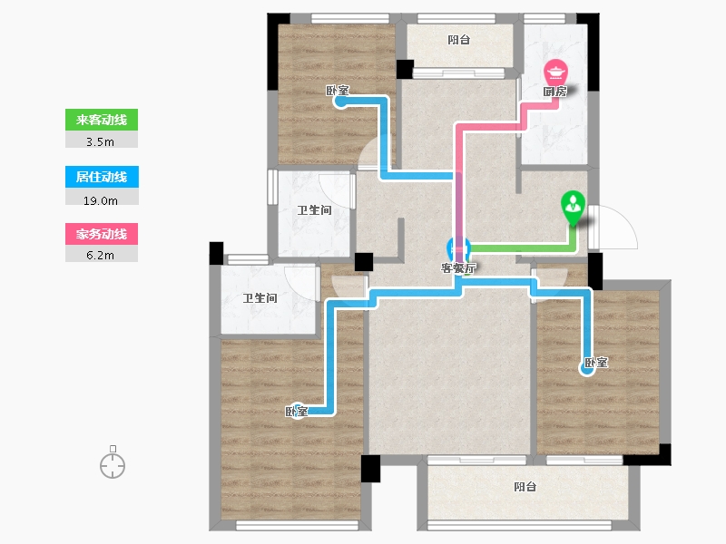 浙江省-湖州市-宇诚旺庄-94.00-户型库-动静线