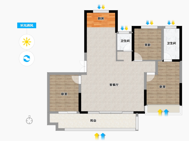 河南省-信阳市-春晖世和府-111.00-户型库-采光通风