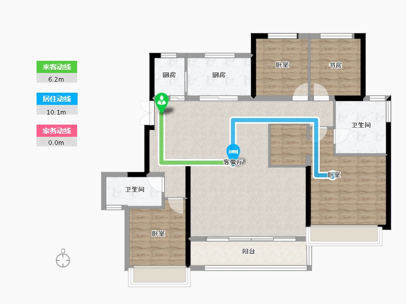 山东省-济南市-仁恒奥体公园世纪-122.03-户型库-动静线