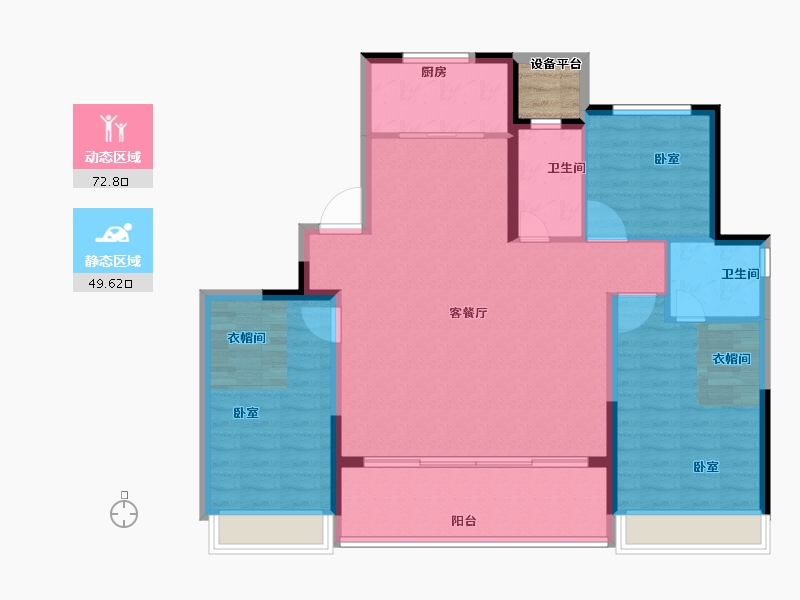 浙江省-丽水市-中广绿城桂语江南-114.00-户型库-动静分区