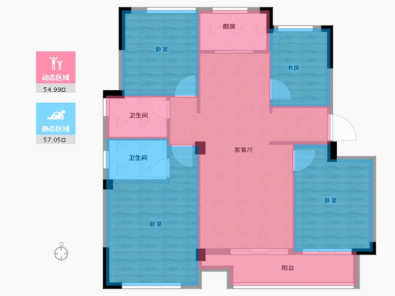 浙江省-湖州市-宇诚旺庄-102.00-户型库-动静分区