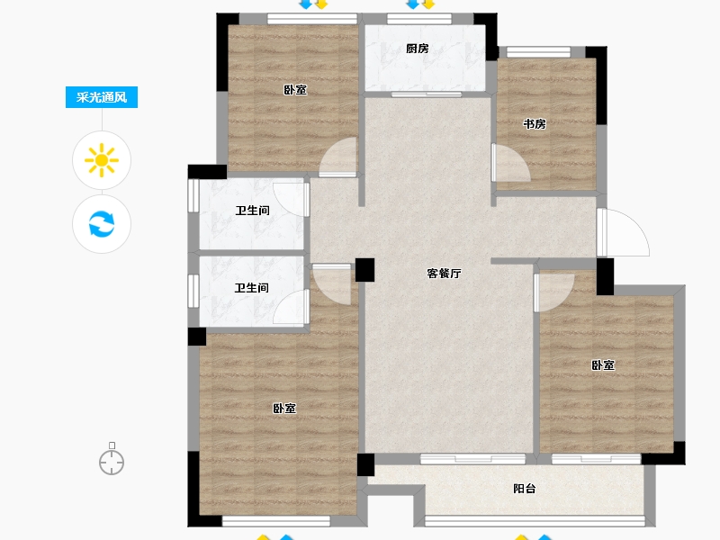 浙江省-湖州市-宇诚旺庄-102.00-户型库-采光通风