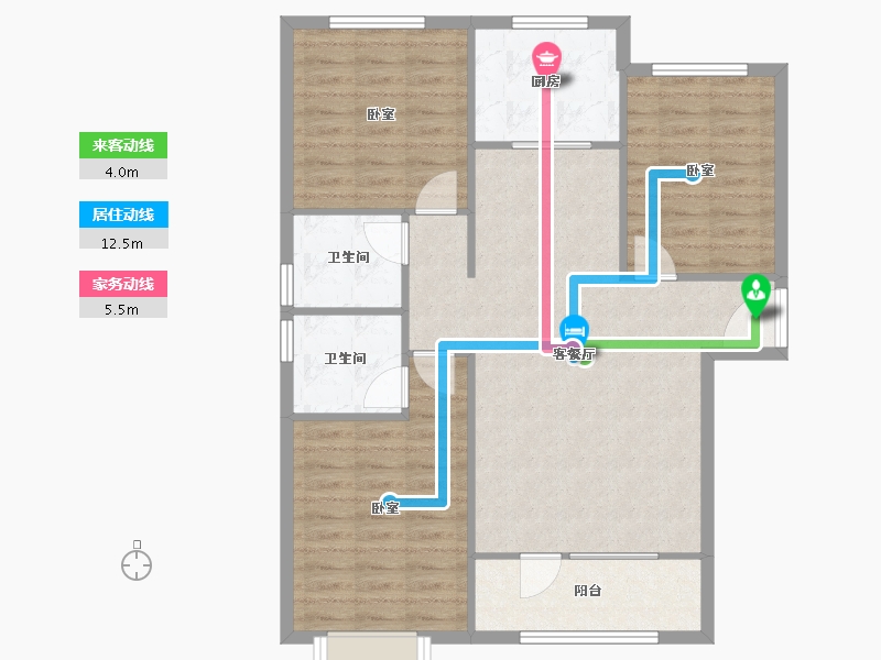 内蒙古自治区-呼和浩特市-松江左右城-91.38-户型库-动静线