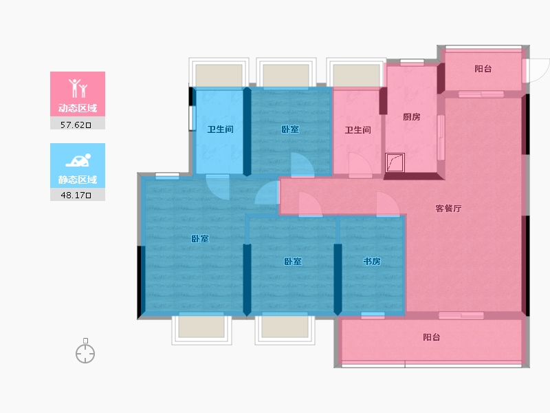 河南省-南阳市-华侨城天鹅堡-93.78-户型库-动静分区