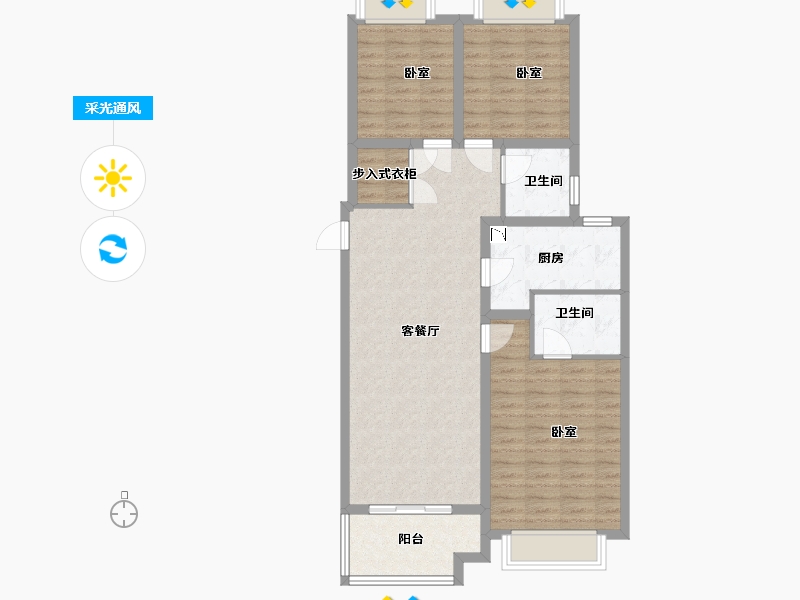 江苏省-无锡市-奥园丹芙春城-92.10-户型库-采光通风