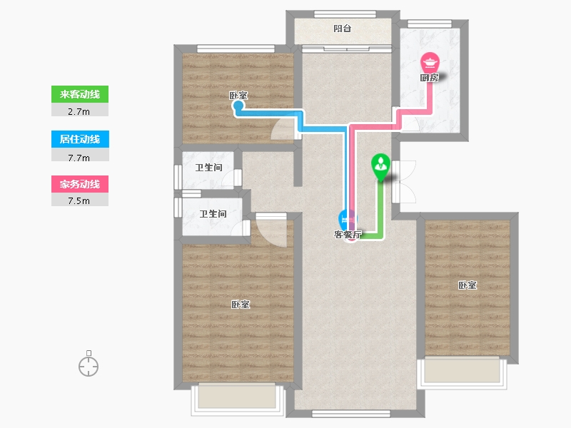 内蒙古自治区-鄂尔多斯市-观山悦-97.29-户型库-动静线