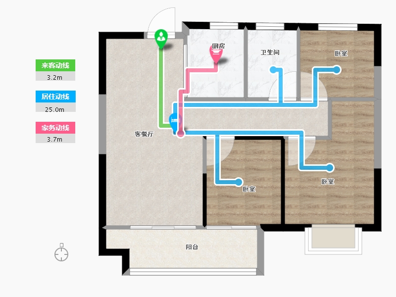 江苏省-南京市-融信青澜-71.00-户型库-动静线