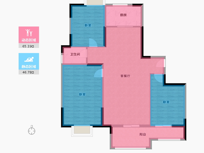 河南省-南阳市-星旺·水韵绿庭-101.57-户型库-动静分区