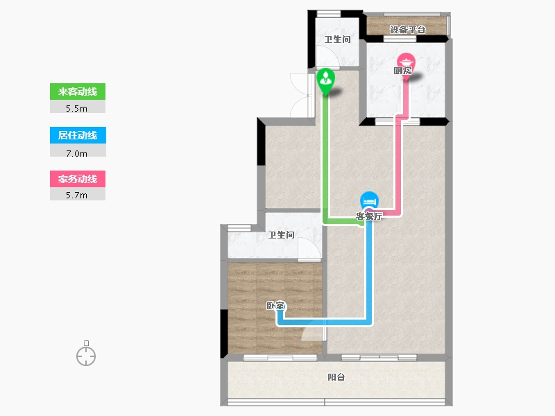 浙江省-绍兴市-嵊州金昌香湖明月-76.86-户型库-动静线