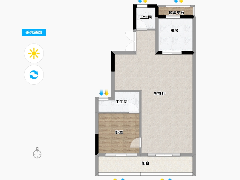 浙江省-绍兴市-嵊州金昌香湖明月-76.86-户型库-采光通风