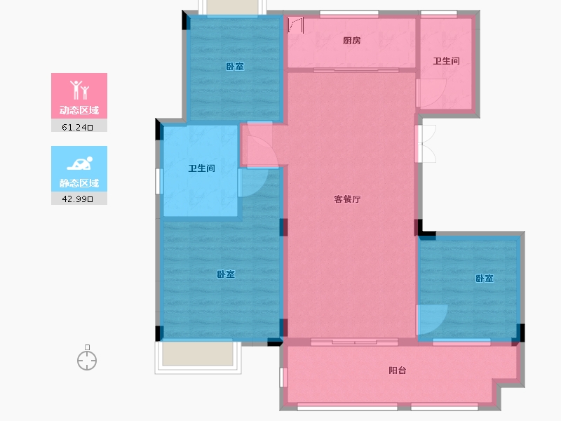 安徽省-芜湖市-华强江城九里-94.00-户型库-动静分区