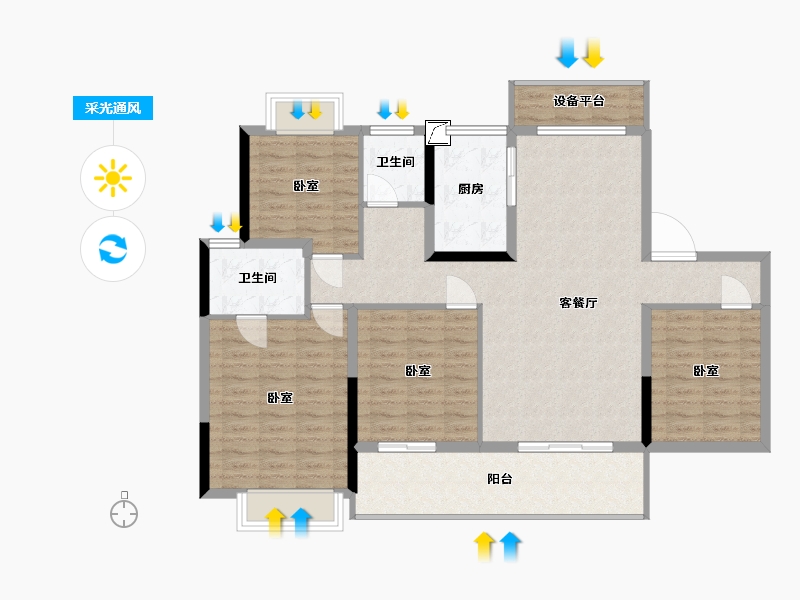 江苏省-南通市-融悦府-114.53-户型库-采光通风