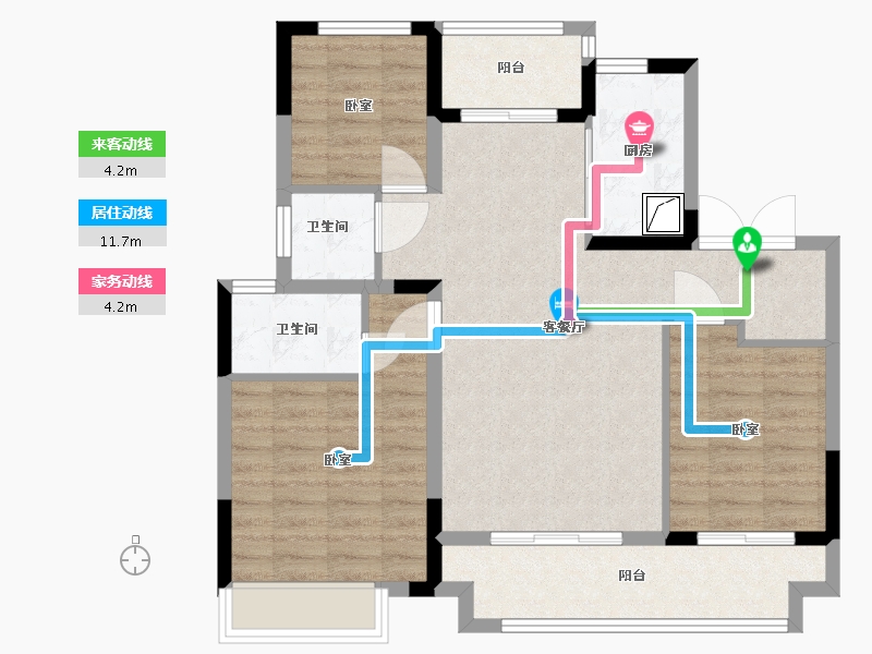 安徽省-芜湖市-大发上坤·铭悦四季-86.00-户型库-动静线