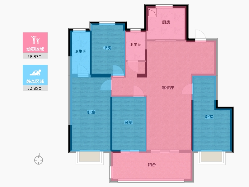 江苏省-无锡市-金玥湾-101.00-户型库-动静分区