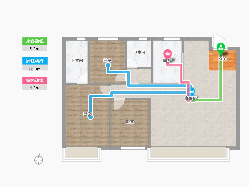 辽宁省-沈阳市-万科东第-90.53-户型库-动静线