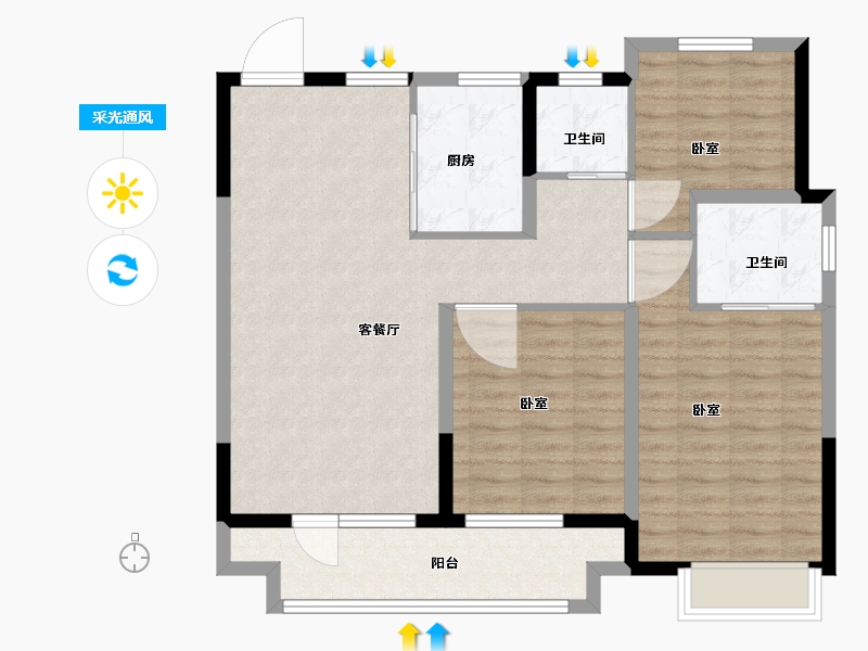 山东省-枣庄市-汇众·云之上-95.00-户型库-采光通风