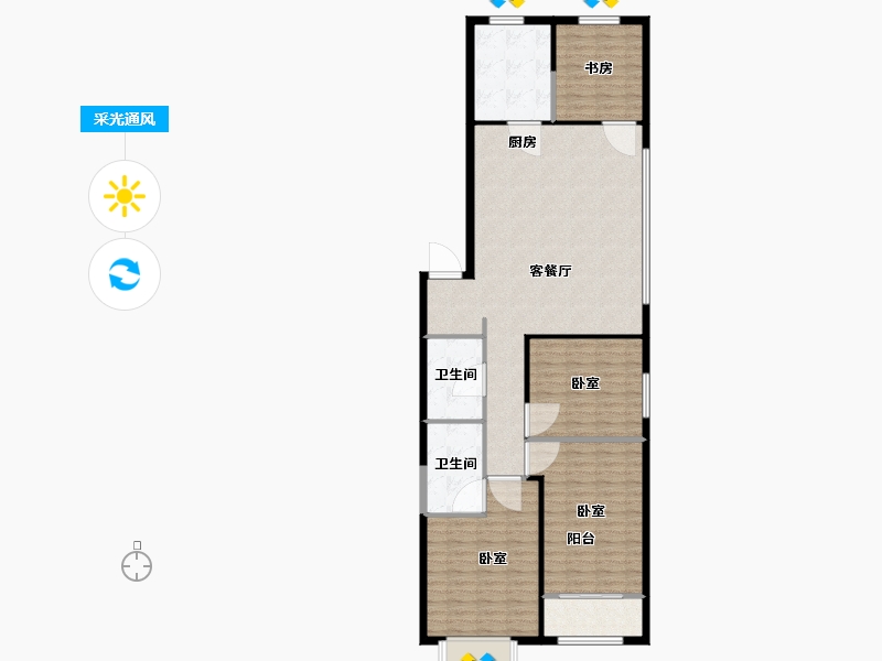 山西省-太原市-富力城玖院-121.01-户型库-采光通风