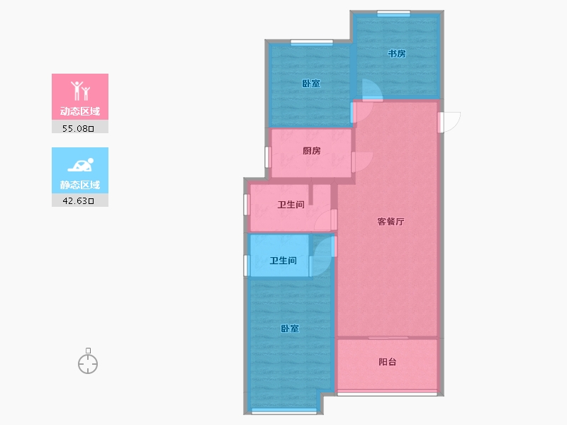 河北省-邢台市-领世城邦-87.70-户型库-动静分区