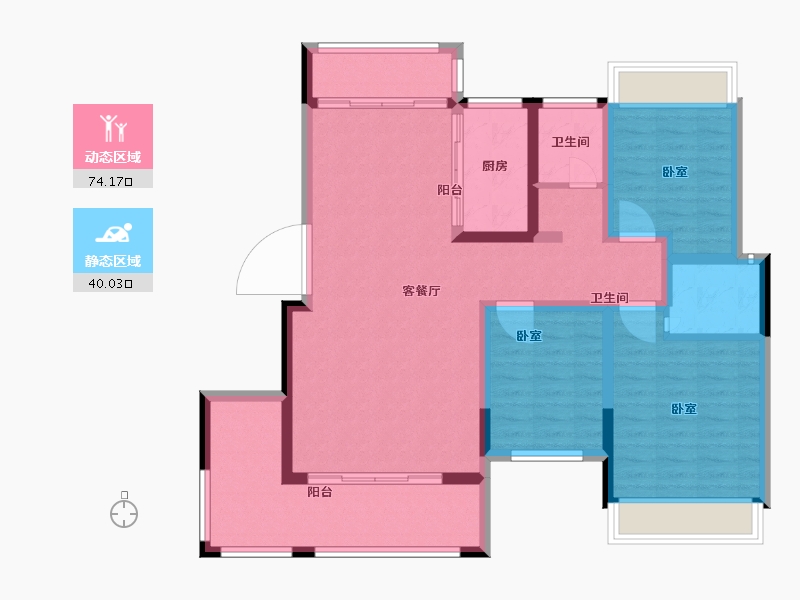 河南省-驻马店市-圣菲城滨江花园-102.06-户型库-动静分区