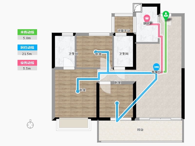 江苏省-南通市-融悦府-90.00-户型库-动静线