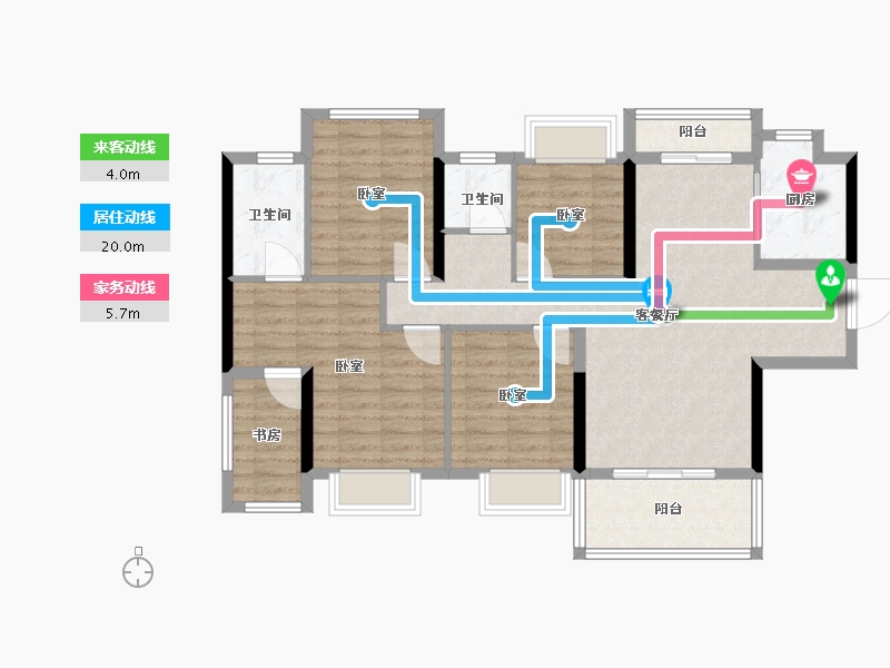 福建省-漳州市-宏冠翰林首府-101.00-户型库-动静线