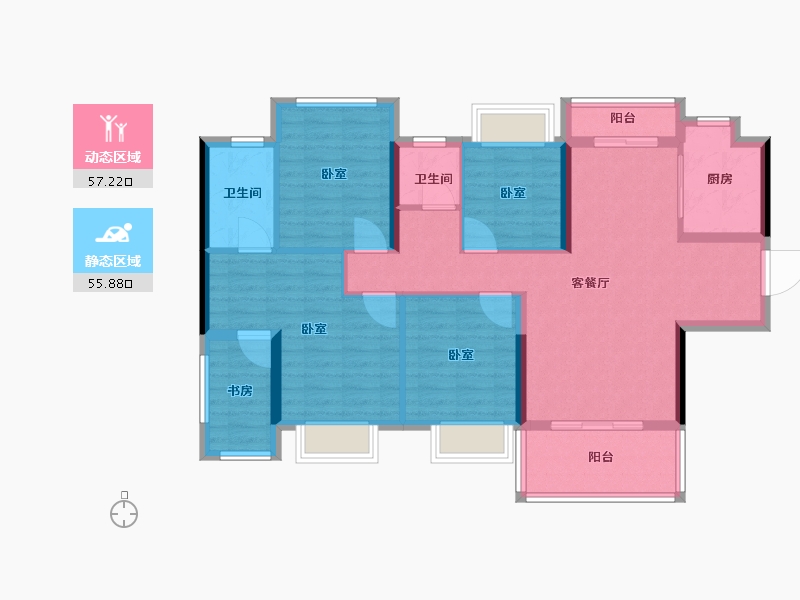 福建省-漳州市-宏冠翰林首府-101.00-户型库-动静分区