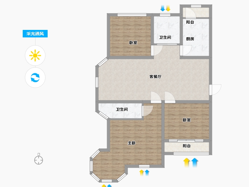 河北省-邢台市-领世城邦-108.61-户型库-采光通风