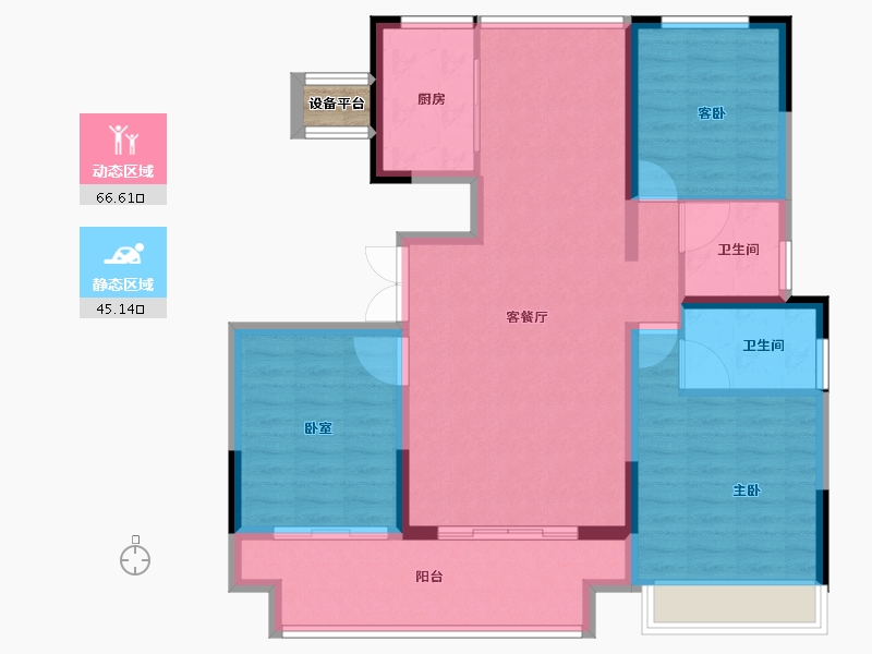 河南省-信阳市-春晖世和府-102.09-户型库-动静分区